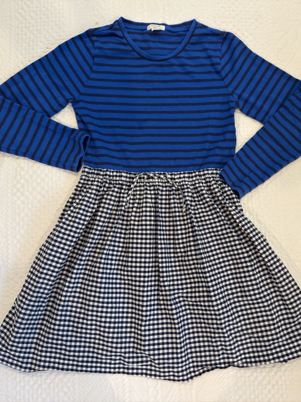 Crewcuts Long Sleeve Dress Striped Checkered Girls Size 10